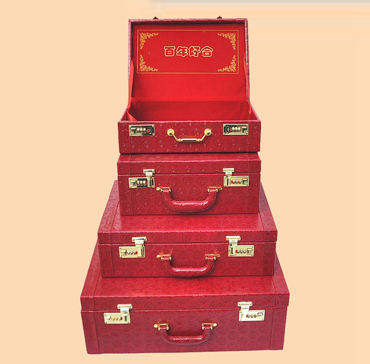 Nueva caja de boda portátil rosa con contraseña de boda