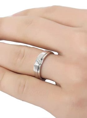 情侣对戒指男士S925镀18K金