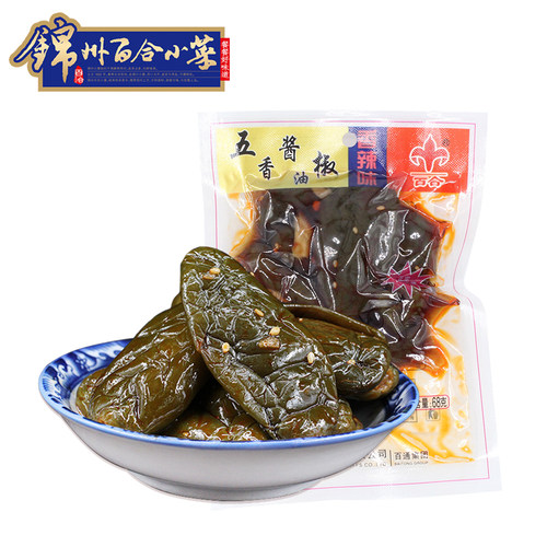 锦州百合小菜五香酱油椒辣椒港椒下饭菜爽辣包邮小包装68克港椒 - 图3