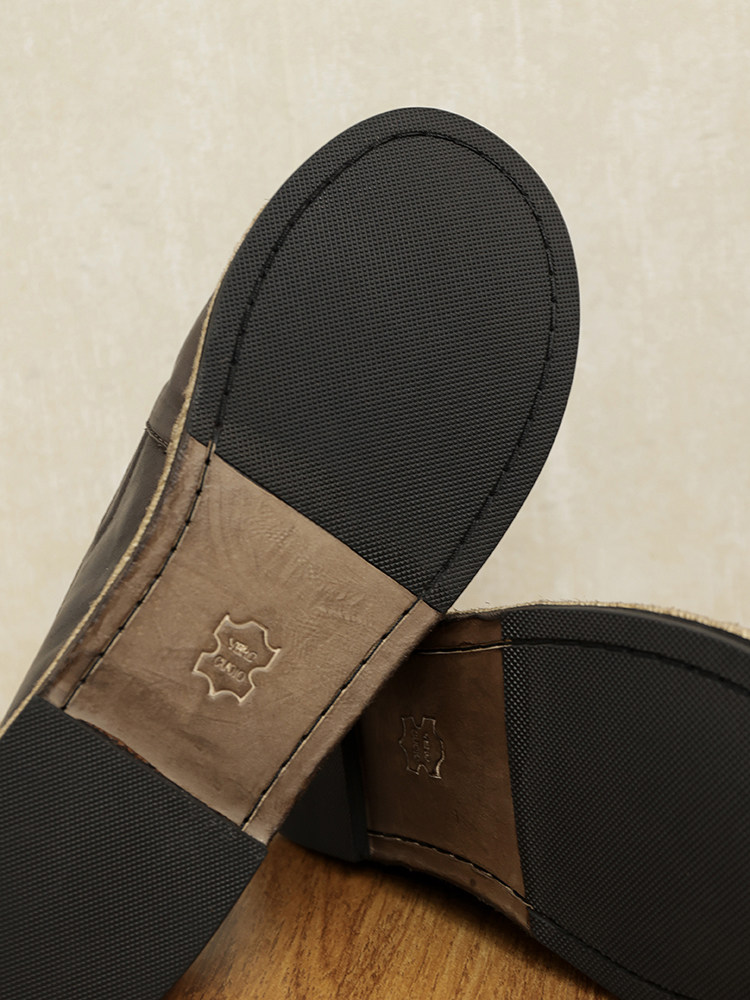 夏季马皮透气一脚蹬懒人鞋套脚软底复古休闲豆豆鞋渔夫鞋男乐福鞋,淘宝优惠券,粉丝福利购,淘宝优惠卷