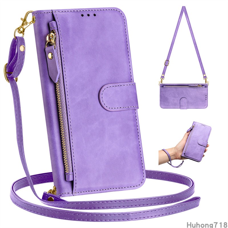 Suitable for Motorola Moto Edge 60/60S/70 Ultra Neo Pro 2025 5G mobile phone case zipper coin crossbody long lanyard backpack protective leather case wireless charging