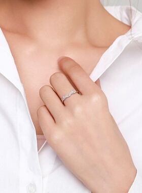 s925纯银微镶钻女戒简约网红