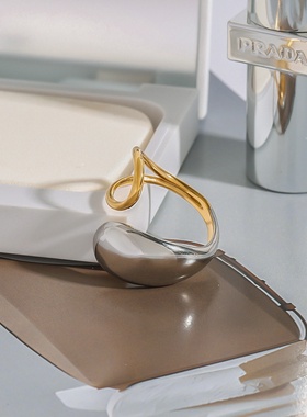 欧美水滴钛钢戒指小众设计