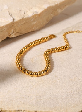 18K金钢珠手链不锈钢几何型女式