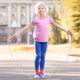 Wooden handle wooden skipping rope for students, adults and beginners