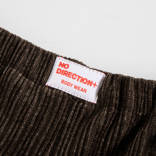 NO DIRECTION+2026冬慵懒风细坑条松紧腰直筒裤N640810328D34 - 图1