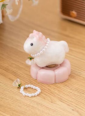 马年网红同款景德镇陶瓷旋转小摆件景德镇结晶釉马转转摆饰