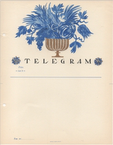 Swedish electric paper 1924-69 years of use of blue flowers in flower vases for plant flowers 