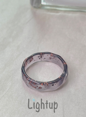 日单透明彩色树脂戒指