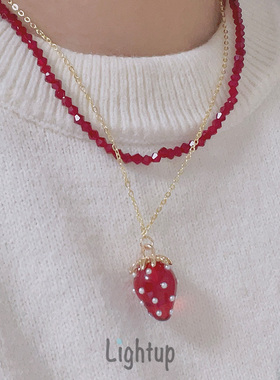 新年原创设计草莓双层手链&项链