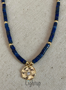 青金石八芒星小众百搭项链