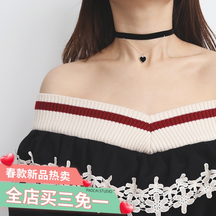 丝绒颈链少女心脖子饰品颈带项链项圈女 choker 夏季款礼物丝绒爱心 丝绒颈链少女心脖子饰品颈带项链项圈女 choker 夏季款礼物丝绒爱心
