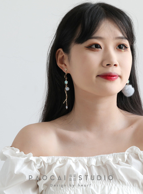 雾霾蓝色甜美少女耳钉