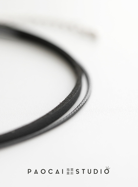 人手一条极简双层PU皮蜡线项圈