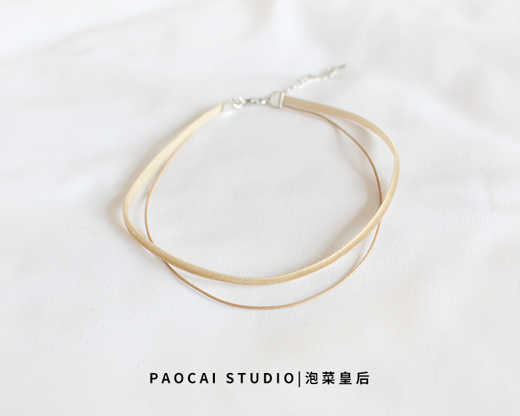 叠戴丝绒简约百搭手工脖子颈饰品项链锁骨链学生项圈女颈带choker - 图2