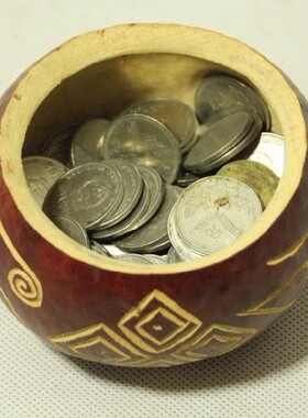 非洲工艺品肯尼亚葫芦雕刻直径约10厘米特价