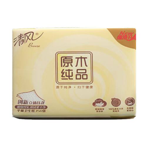 清风纸巾抽纸平板纸面巾纸厕纸350张卫生纸家用实惠装整箱批30包 - 图3