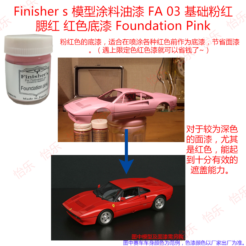 Finishers模型车涂料油漆FA03 FX19基础粉红Foundation红底漆Pink-图2