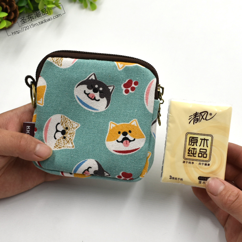 帆布零钱包女迷你小钱包布艺手拿包拉链硬币袋可爱卡通精油包卡包,淘宝优惠券,粉丝福利购,淘宝优惠卷
