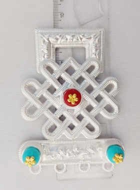 云南藏族少数民族特色大中国结吉祥结腰间名牌合金吊坠配挂饰diy