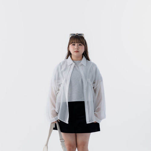 QUEENSHOP 2026春夏新品女装棉花糖素面凉感短版合身上衣01099574 - 图0