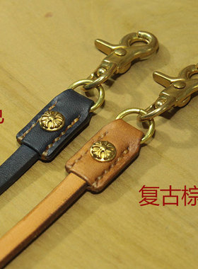新品原创手工养牛挂绳朋克钥匙链