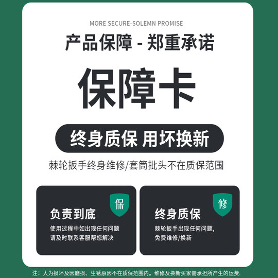 Komplette Ausführungen, lebenslange Ratschenschlüssel-Garantie