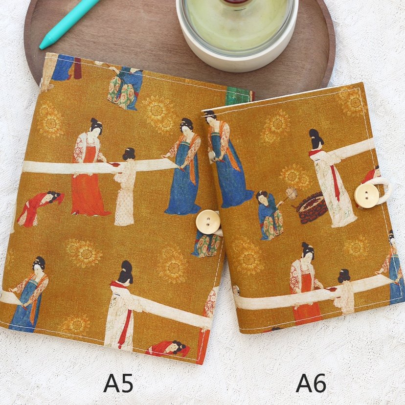 原创唐仕女图A5A6布艺本子活页手帐本记事日记日程礼物集章随身,淘宝优惠券,粉丝福利购,淘宝优惠卷
