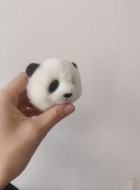 熊猫花花胸针成品 手工胸针  纯手工制作羊毛毡礼物