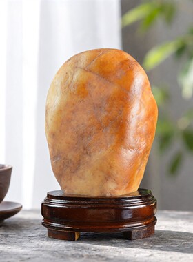 黄蜡石客厅摆件黄龙玉石摆设装饰