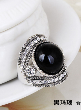 欧美简约百搭黑玛瑙女天然水晶
