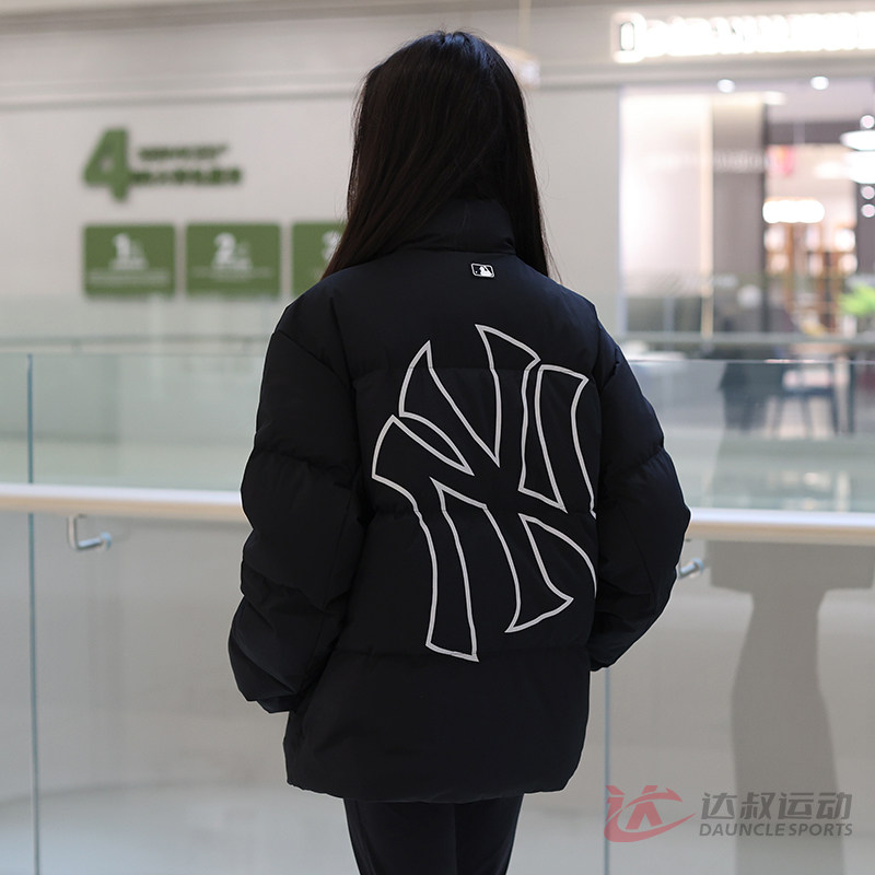 24新款MLB情侣羽绒服男女NY大标运动休闲保暖棉羽外套3ADJB0446