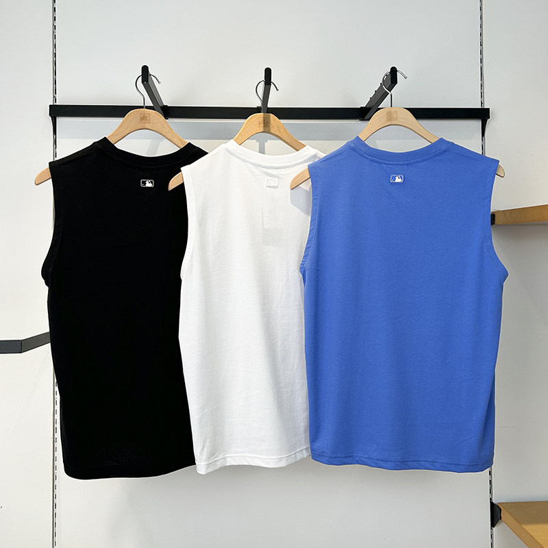 25新款MLB情侣背心男女NY小标纯色圆领无袖休闲运动T恤3ATOB0153,淘宝优惠券,粉丝福利购,淘宝优惠卷