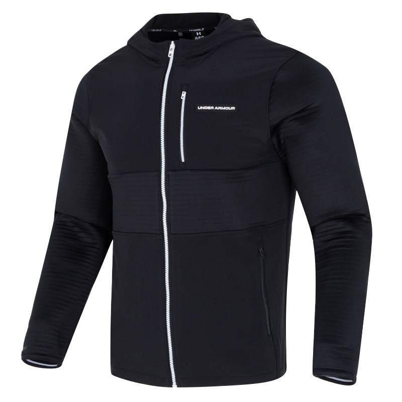 安德玛UA休闲外套男高尔夫抓绒内衬保暖防风连帽运动夹克1379722,淘宝优惠券,粉丝福利购,淘宝优惠卷