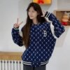 24 New MLB Couple Baseball Jackets Men's and Women's NY Retro Old Flower Full Label Sports Jackets 3AJPM0641