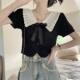 French Sweet Versatile Bow Contrast Knitted Sweater for Women