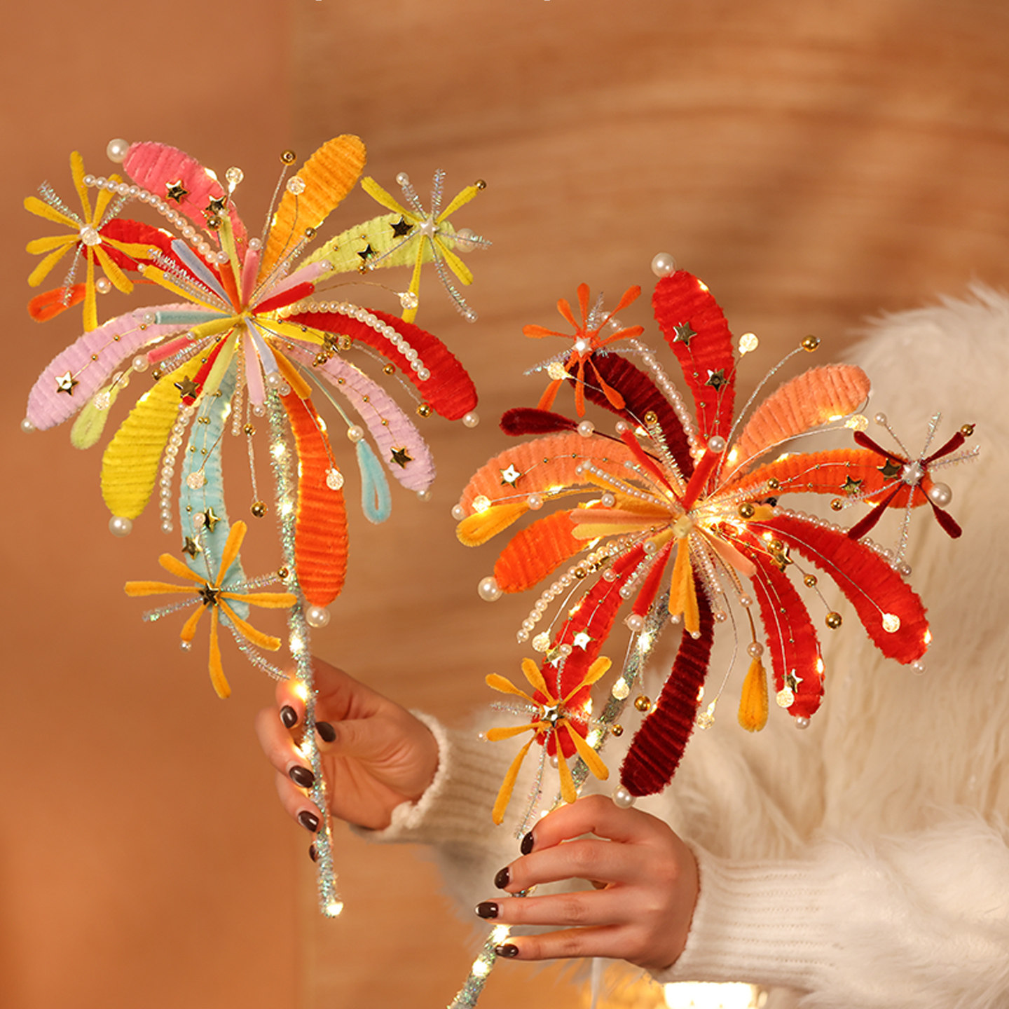 新年扭扭棒烟花灯春节送闺蜜女友礼物仙女棒烟火灯手工diy材料包,淘宝优惠券,粉丝福利购,淘宝优惠卷