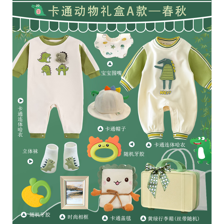 新生的儿见面礼盒婴儿礼物满月母婴宝宝衣服套装送礼高档用品周岁 - 图0