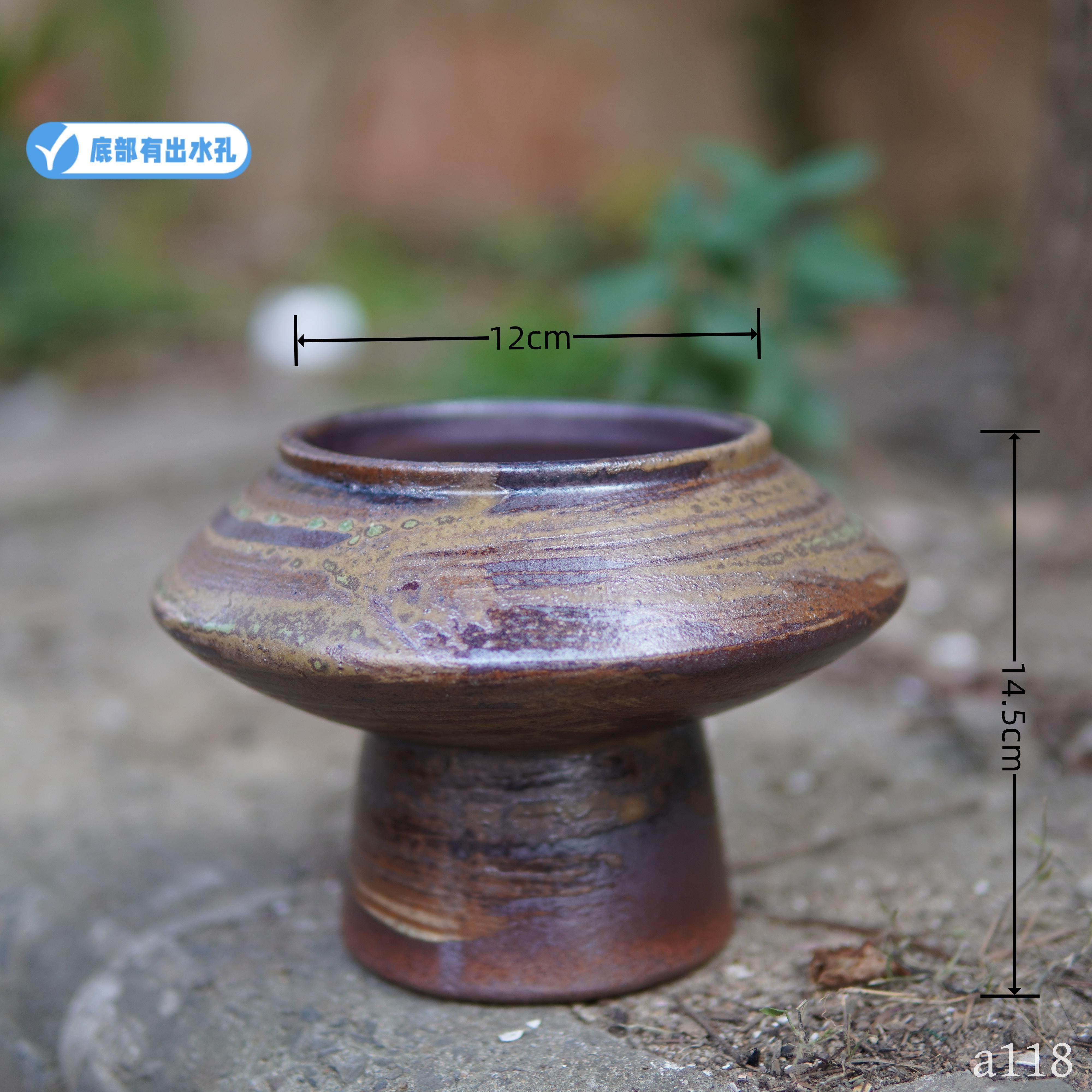 紫砂花盆手工粗陶花盆复古透气多肉蝴蝶兰三角梅盆多肉植物复古,淘宝优惠券,粉丝福利购,淘宝优惠卷