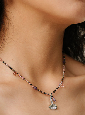 GLYPHS露露杯蘑菇串珠锁骨链