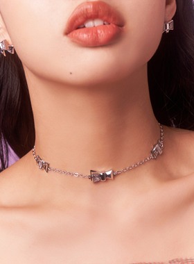 多巴胺少女系列锆石蝴蝶结颈链