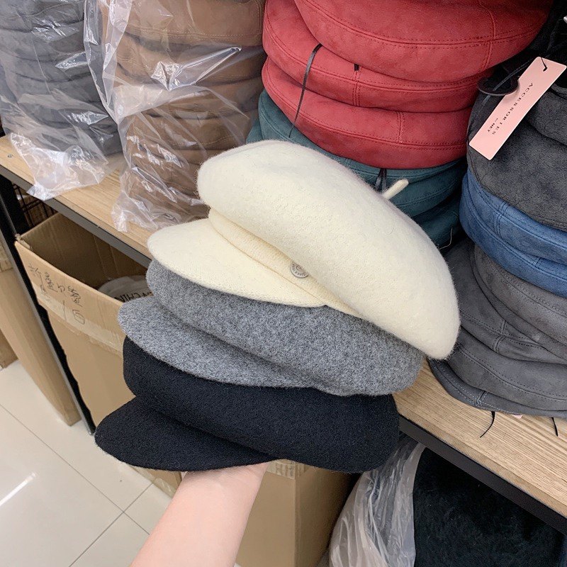 partyme手工简约毛呢贝雷帽鸭舌百搭蓓蕾帽英伦复古风报童帽圆扣,淘宝优惠券,粉丝福利购,淘宝优惠卷