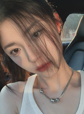 圆珠吊坠多层项链女锁骨链