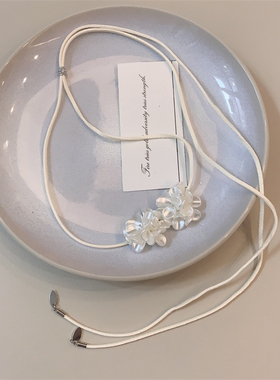 「山茶花」小众设计手工立体花朵项链choker颈链锁骨链长款气质女