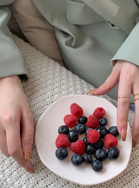 韩国真金电镀冷淡风几何方形珍珠