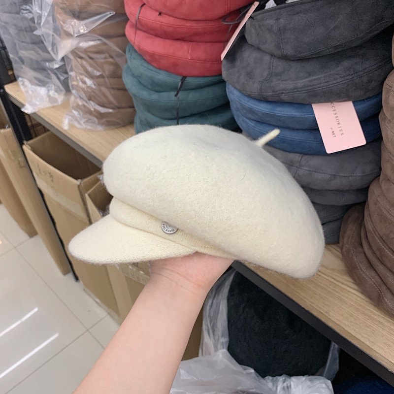 partyme手工简约毛呢贝雷帽鸭舌百搭蓓蕾帽英伦复古风报童帽圆扣,淘宝优惠券,粉丝福利购,淘宝优惠卷