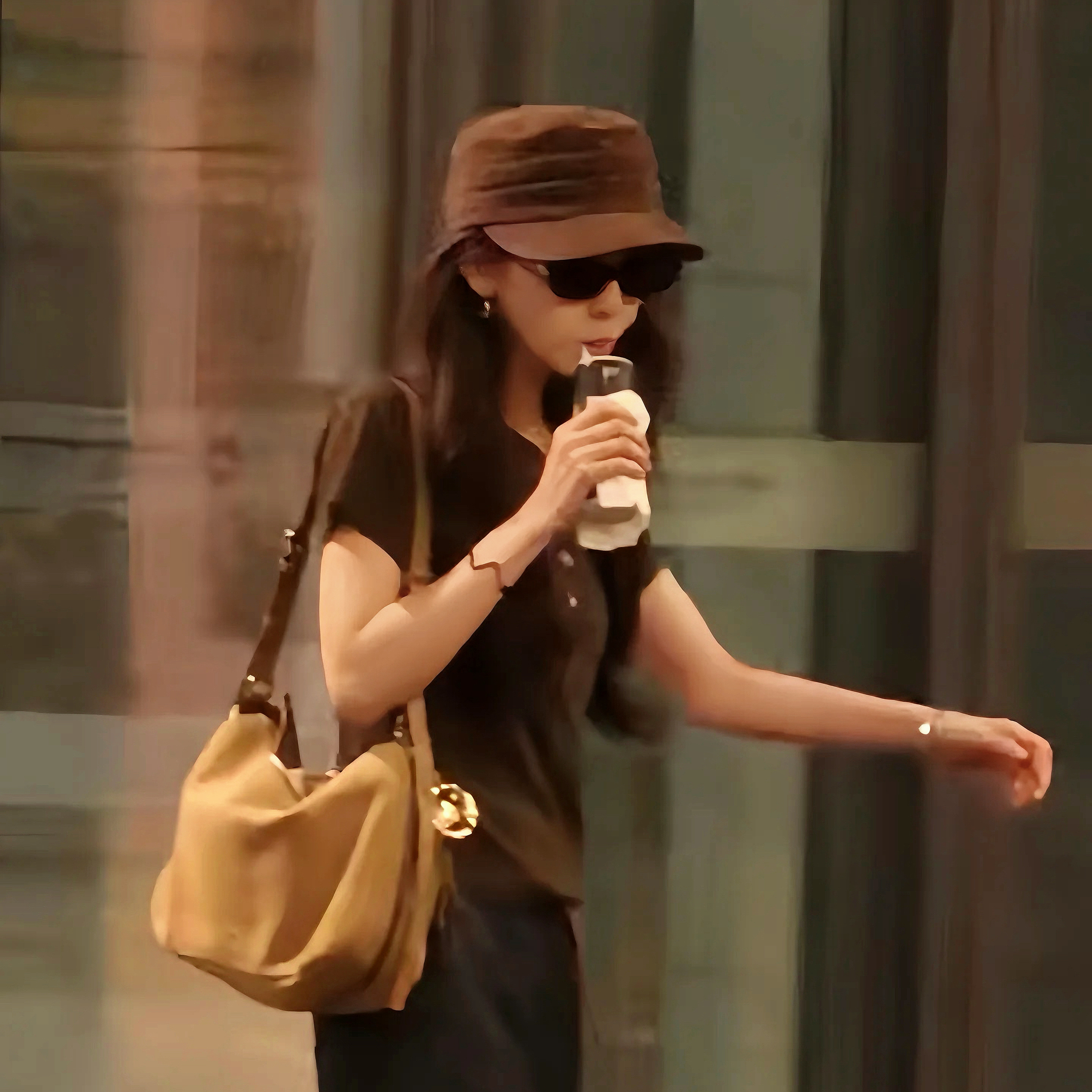 明星同款气质纯色马术帽褶皱麂皮绒平顶鸭舌帽女休闲百搭显脸小 - 图0