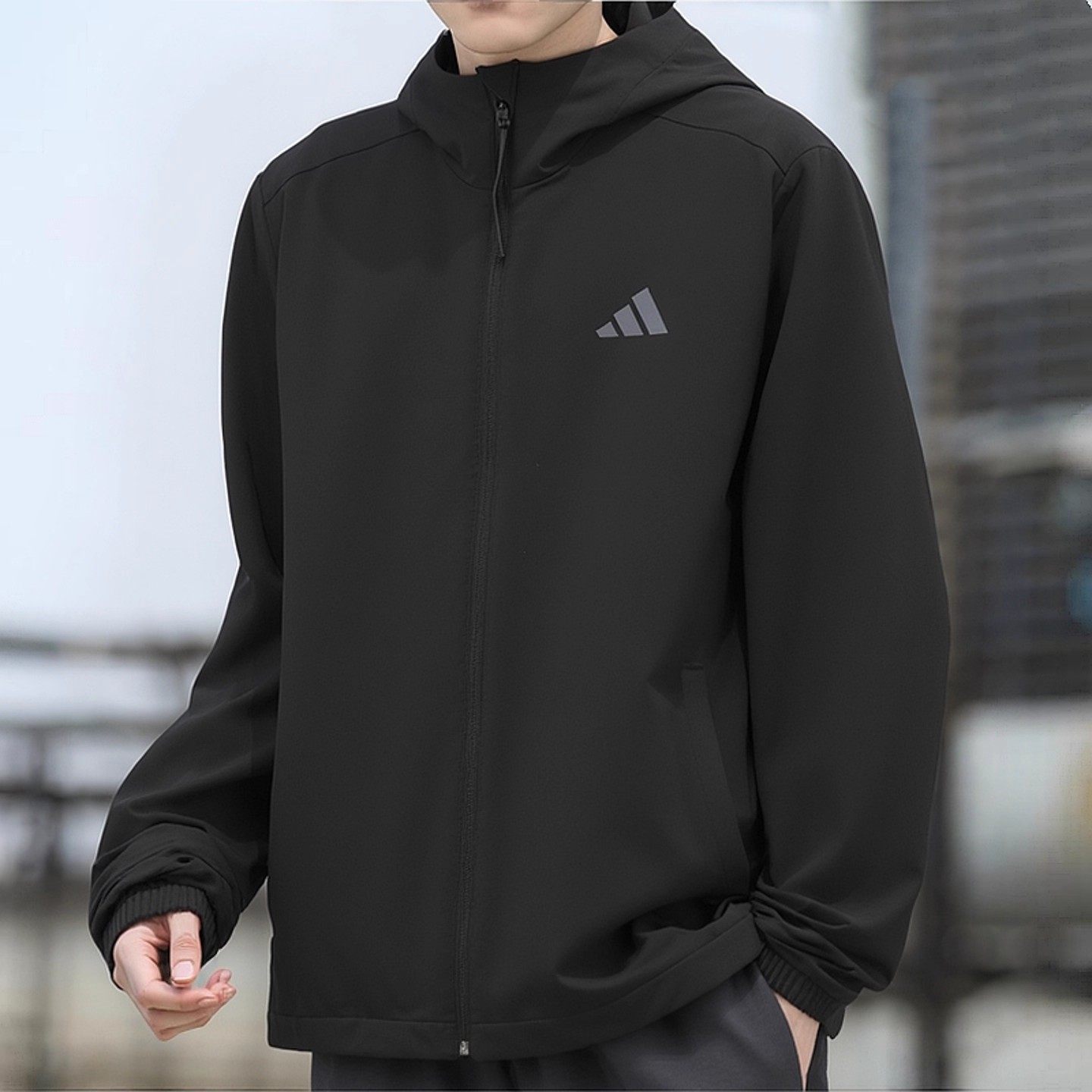 Adidas/阿迪达斯男女同款休闲运动防风连帽夹克外套KF5222 KF5222,淘宝优惠券,粉丝福利购,淘宝优惠卷