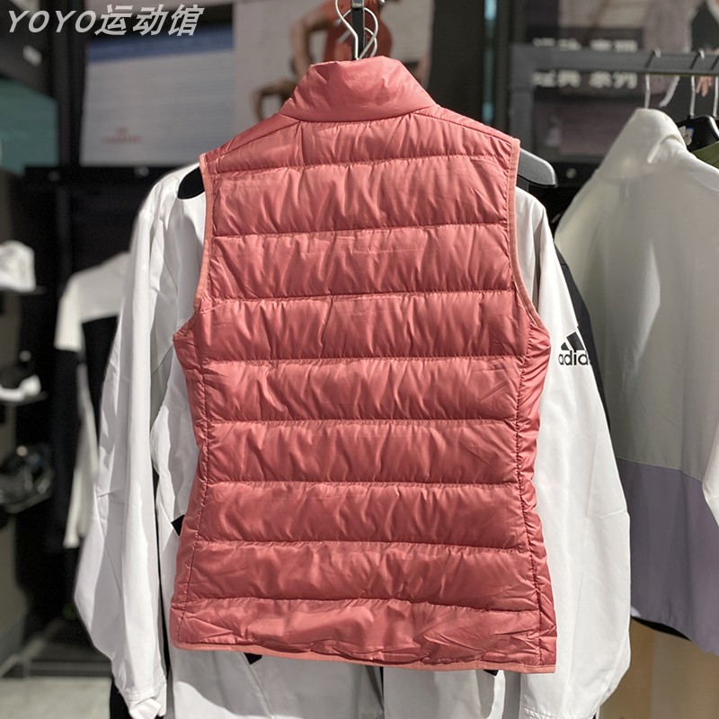 Adidas阿迪达斯羽绒背心女秋冬款立领防风保暖休闲马甲正品HK4660