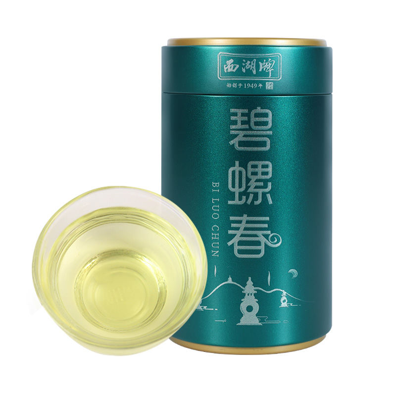 西湖茶叶旗舰店2022新茶上市西湖牌特级碧螺春100g罐装茶叶春茶绿茶新茶散装罐装1